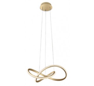 Cossata Infinity LED Pendant-Crystal Acrylic Brushed Gold